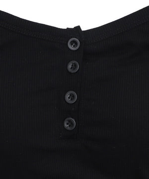 リブボタンキャミソール