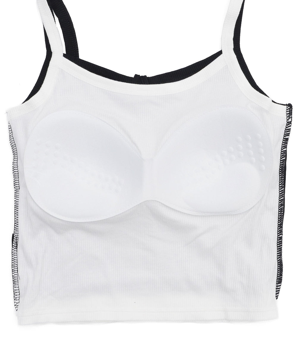 リブボタンキャミソール