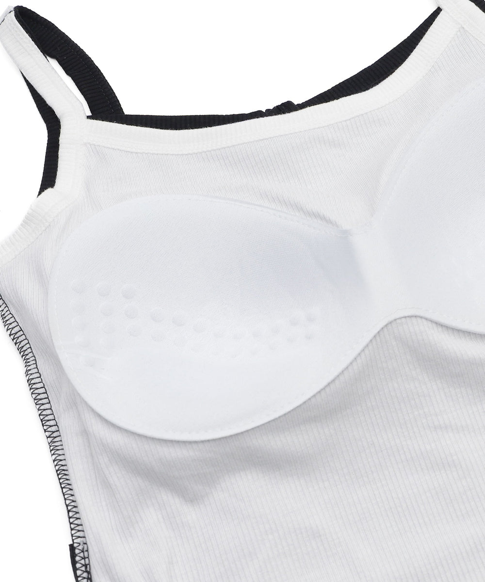 リブボタンキャミソール