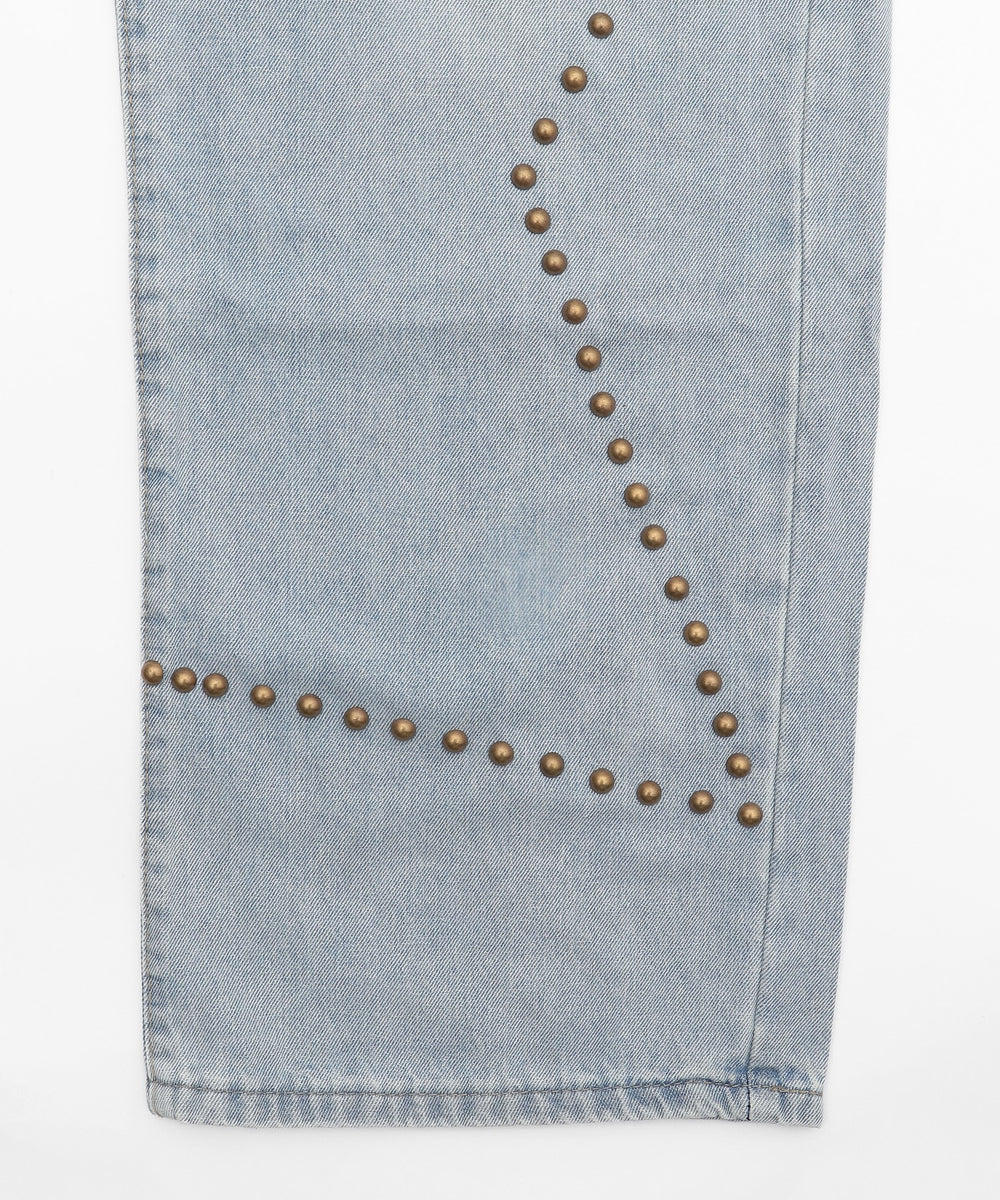 スタッズスターワイドデニムパンツ