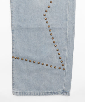 スタッズスターワイドデニムパンツ