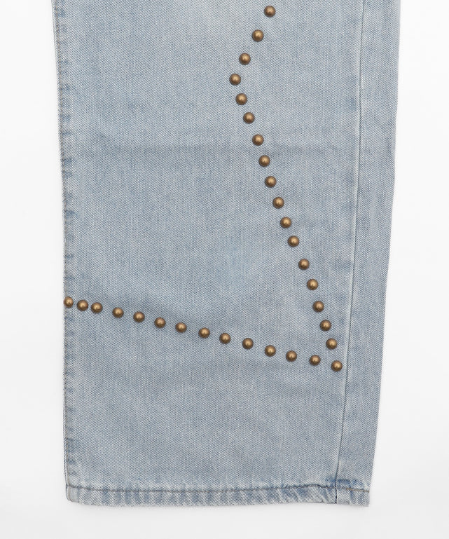 スタッズスターワイドデニムパンツ