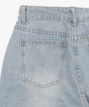 スタッズスターワイドデニムパンツ