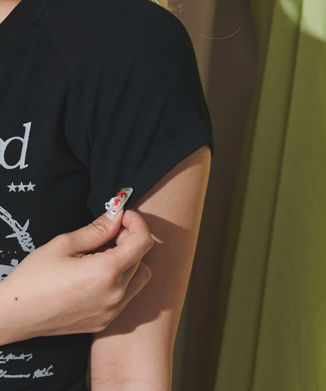 レースヘムグラフィックピチT