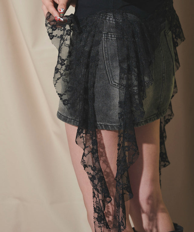 レースヘムグラフィックピチT