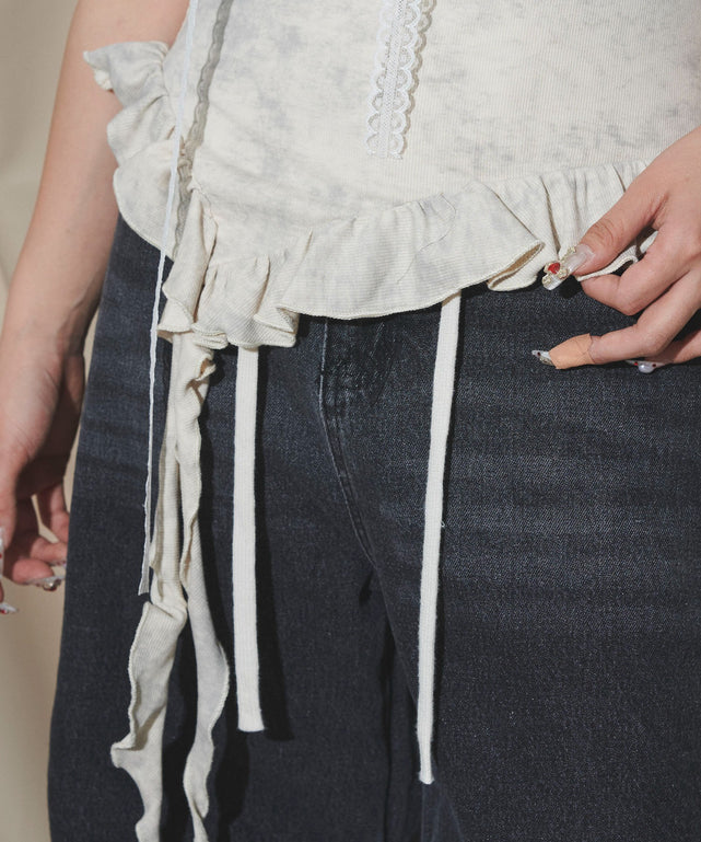 スタッズロゴヘムキャミワンピ