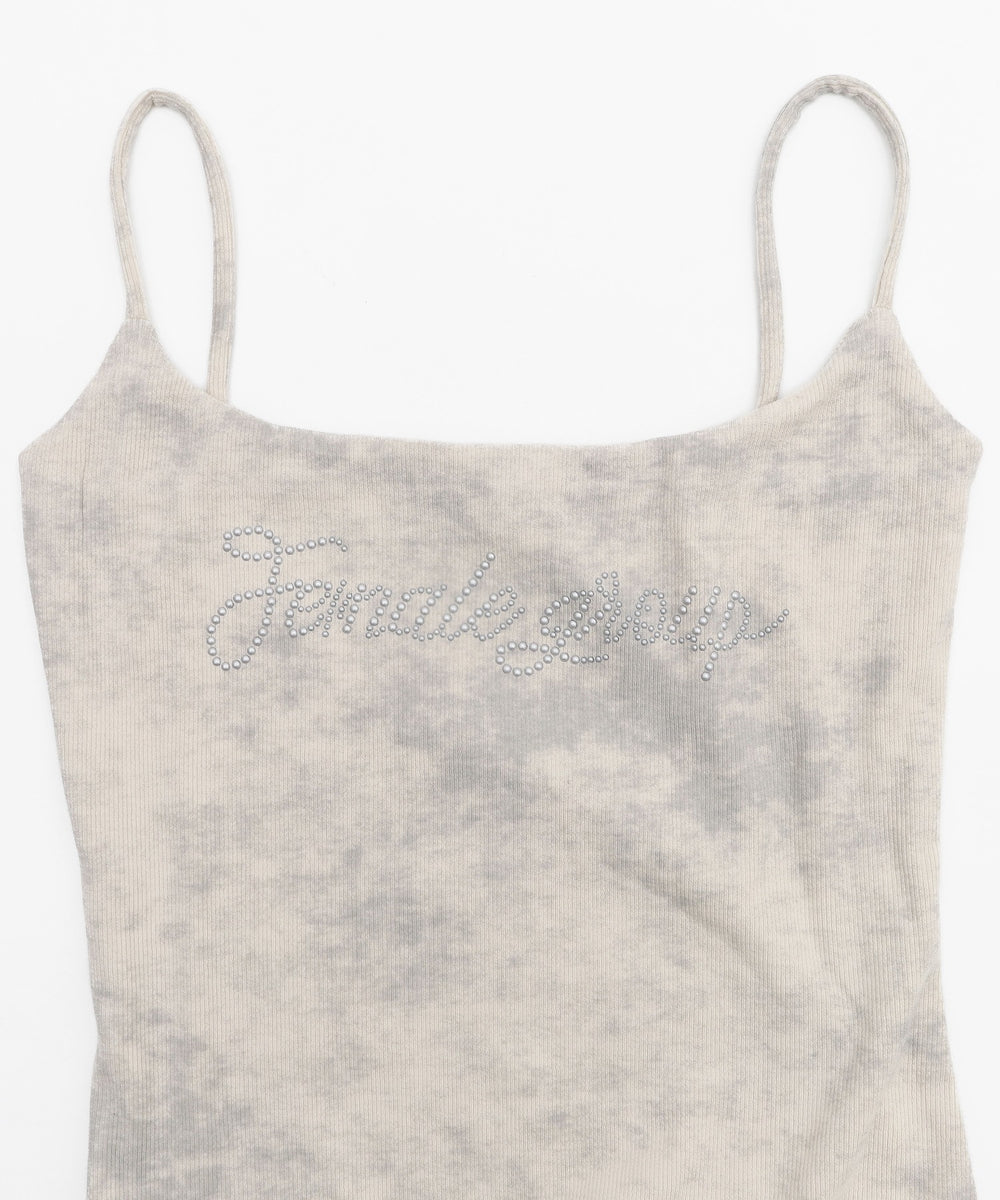 スタッズロゴヘムキャミワンピ