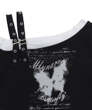 バタフライオフショルピチT