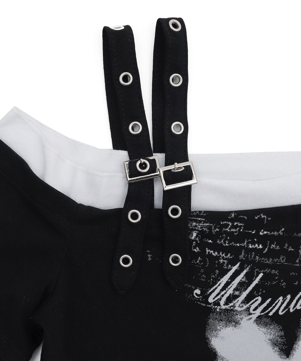 バタフライオフショルピチT