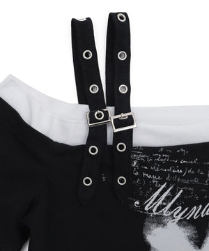 バタフライオフショルピチT