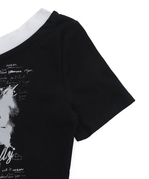 バタフライオフショルピチT