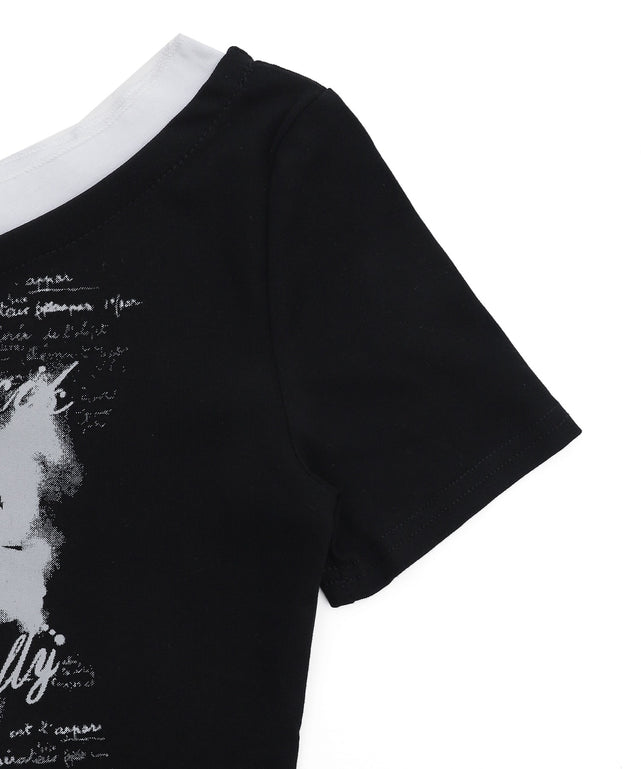 バタフライオフショルピチT