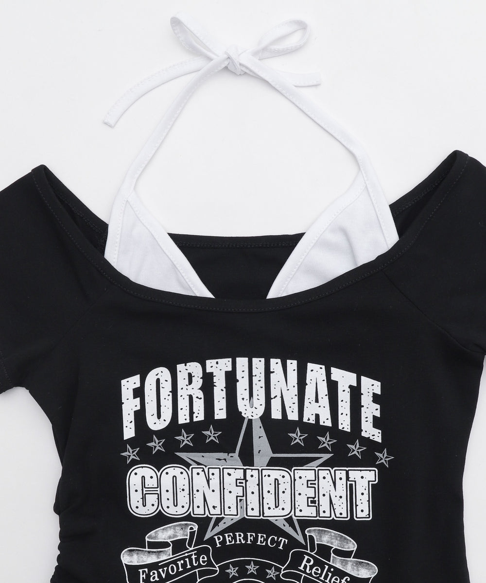 フェイクインナープリントロゴピチT2