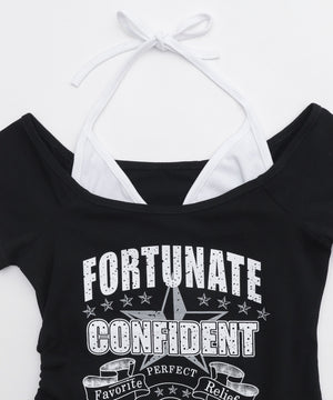 フェイクインナープリントロゴピチT2