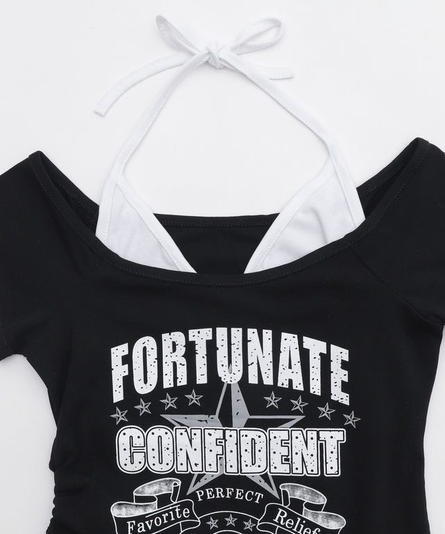 フェイクインナープリントロゴピチT2