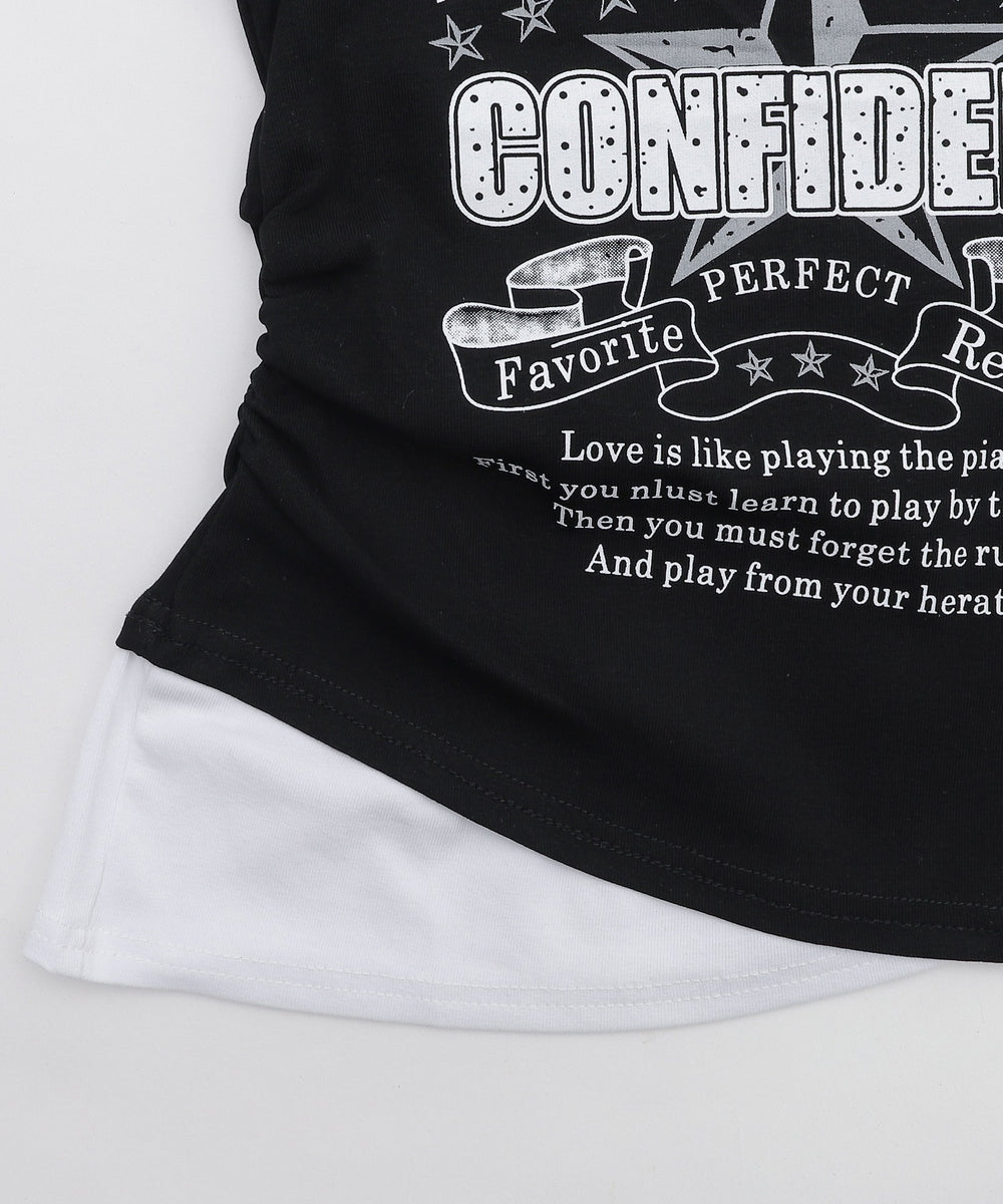 フェイクインナープリントロゴピチT2