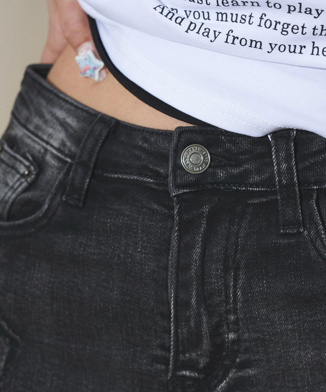 ダメージフレアデニム