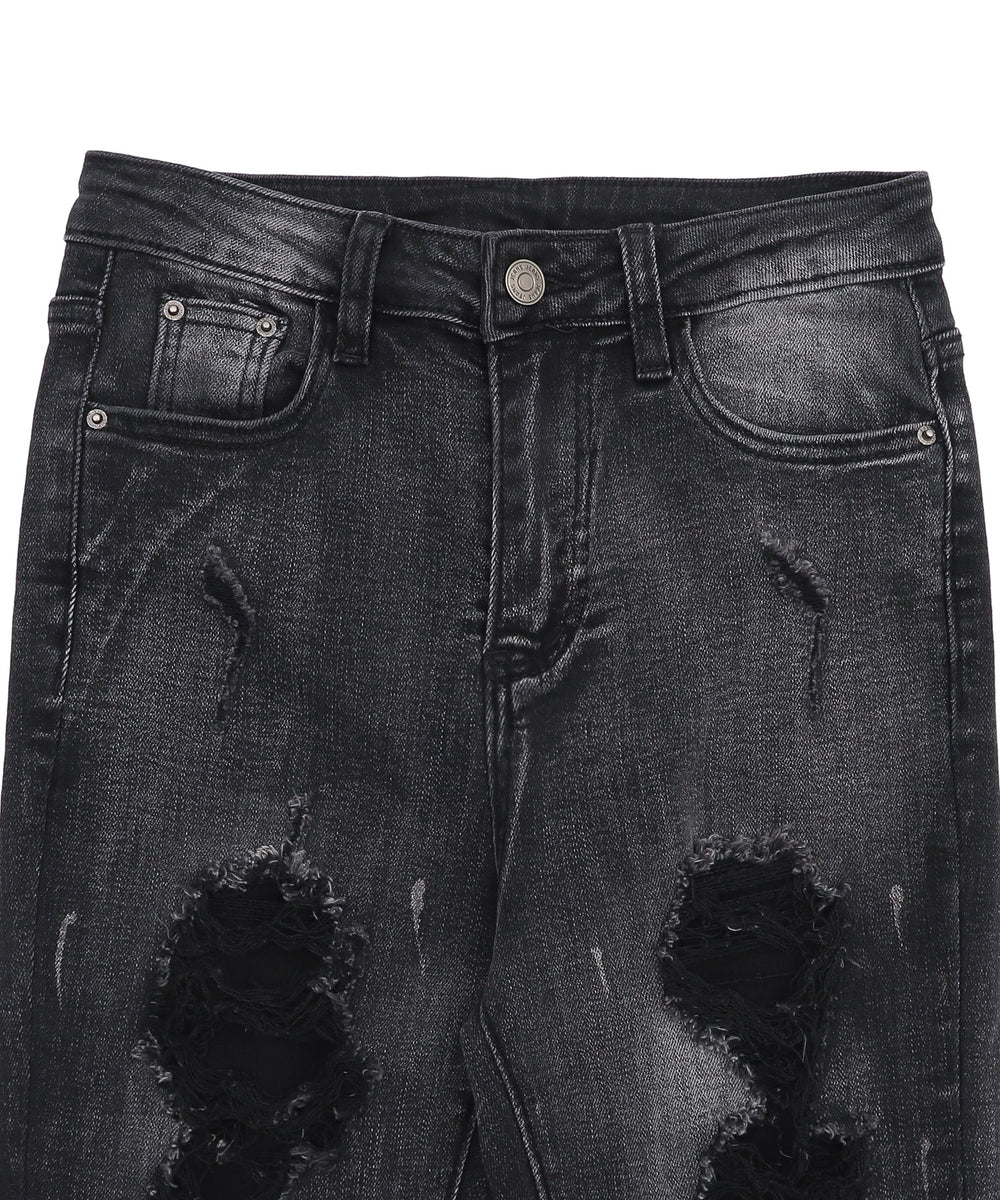 ダメージフレアデニム