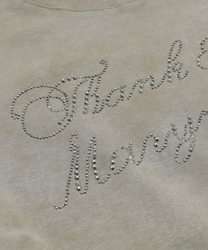 サイドギャザーラインストーンロゴT