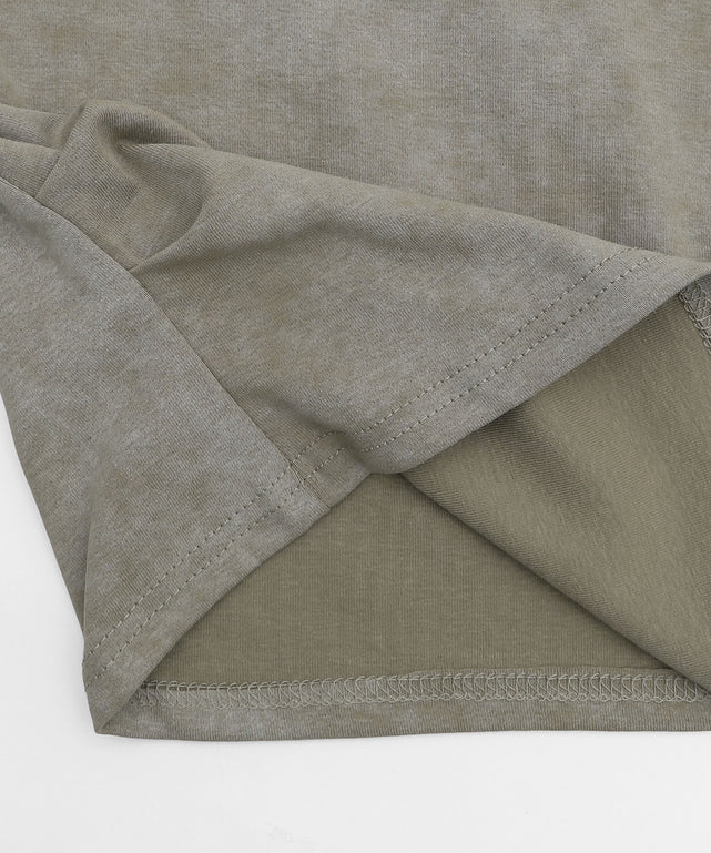 サイドギャザーラインストーンロゴT