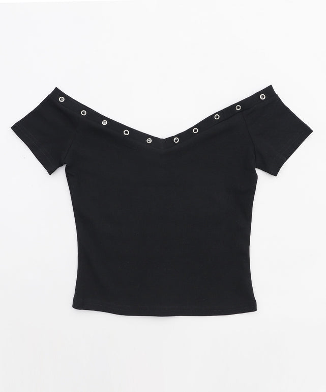 アイレットラインストーンピチT