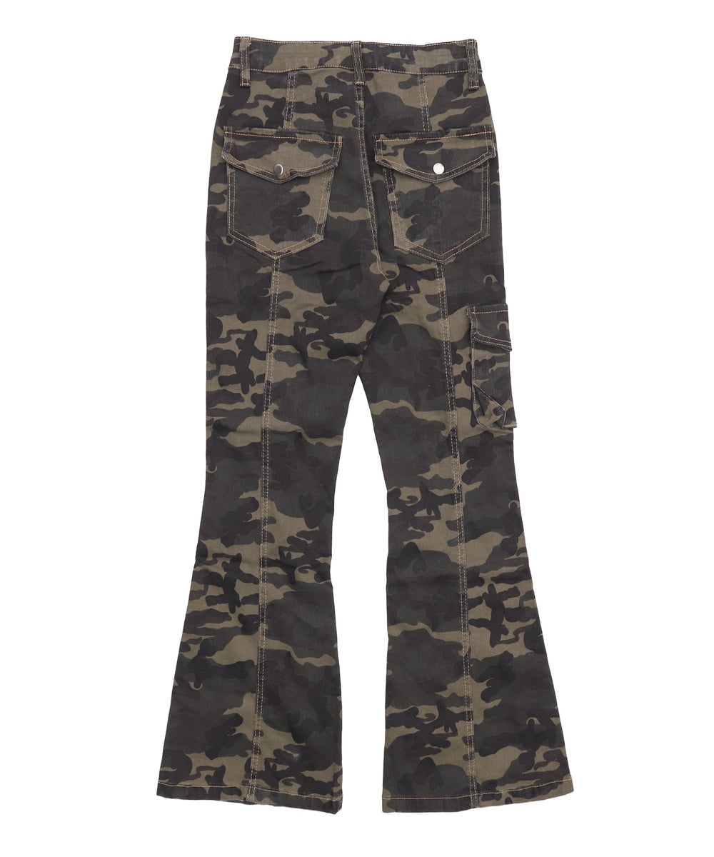 カモフラブッシュフレアパンツ
