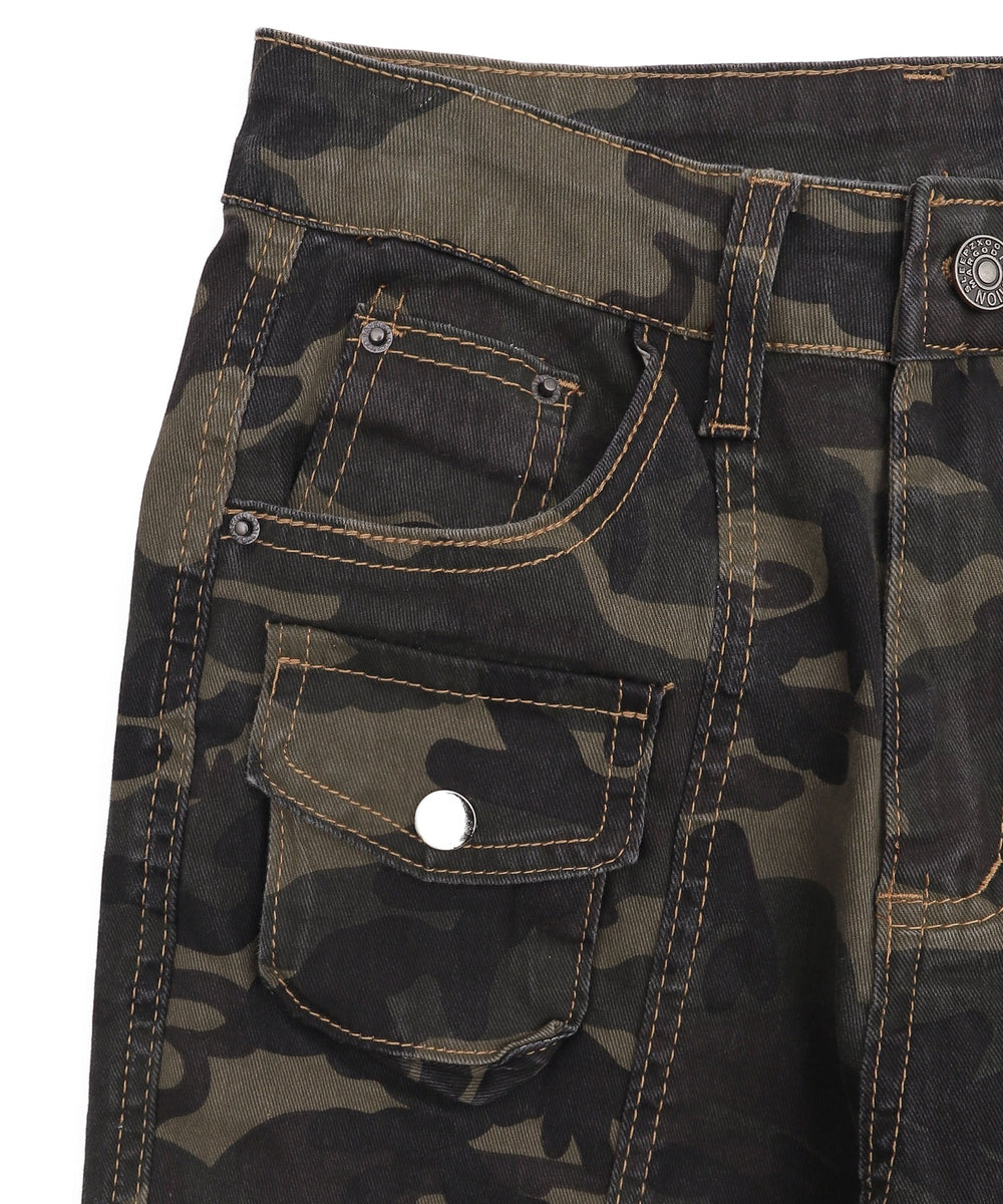 カモフラブッシュフレアパンツ