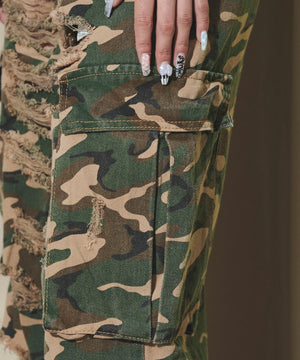 ダメージカモフラカーゴパンツ