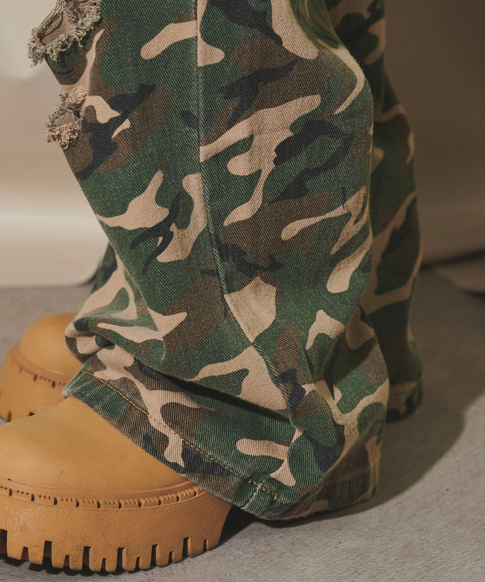 ダメージカモフラカーゴパンツ