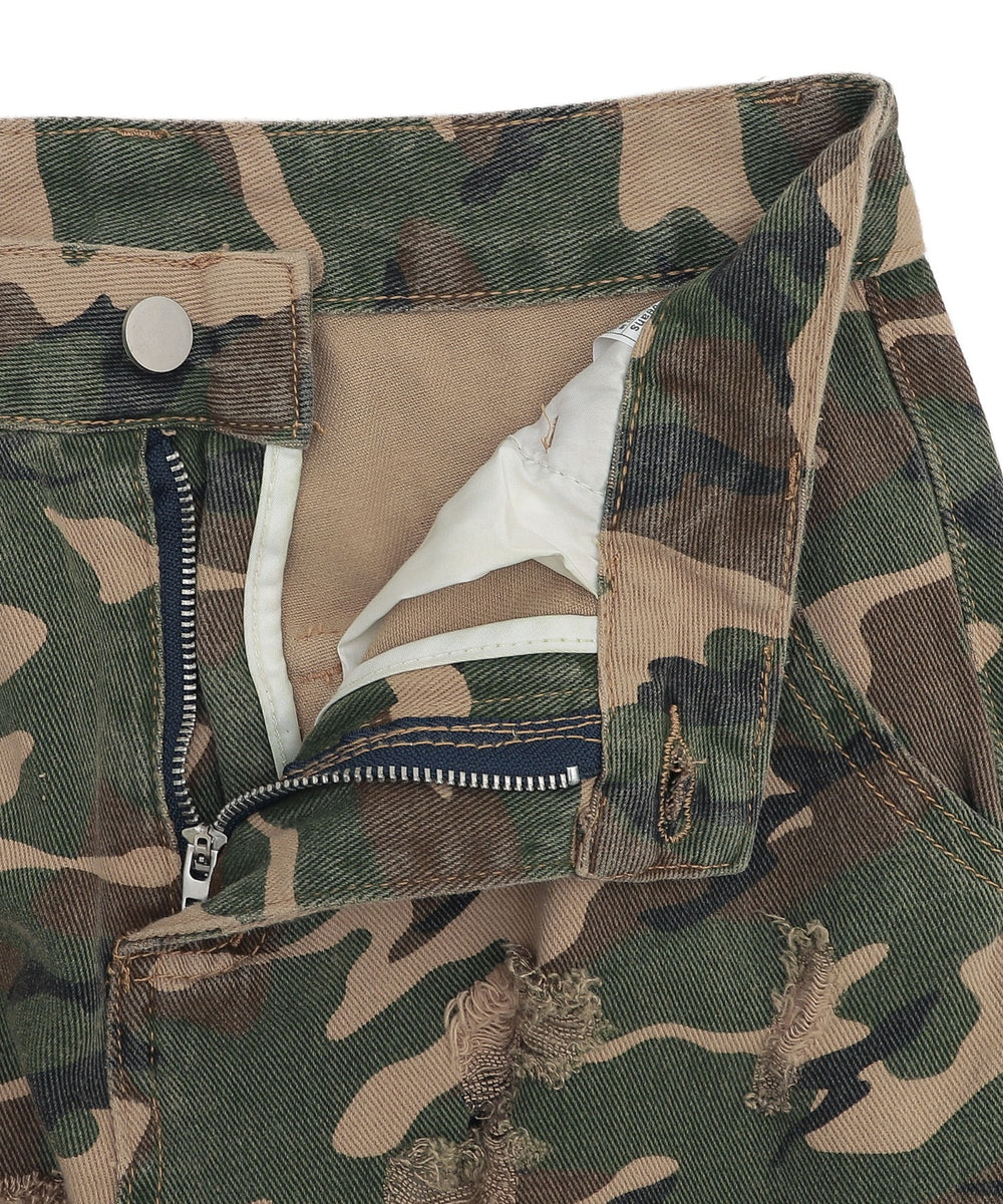 ダメージカモフラカーゴパンツ