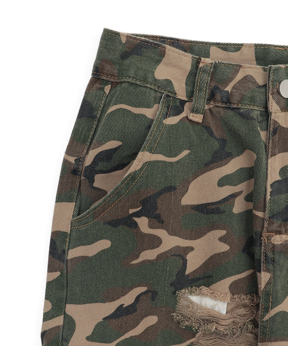 ダメージカモフラカーゴパンツ