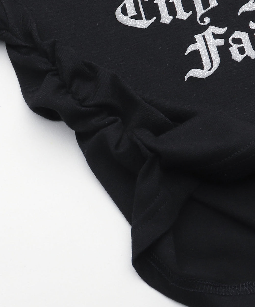 ゴシックロゴサイドギャザーピチT