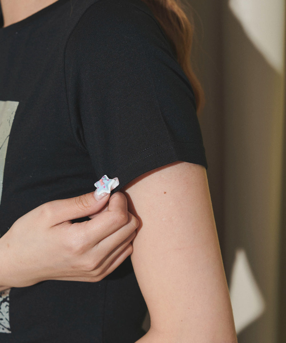 ボックスロゴ箔プリントピチT