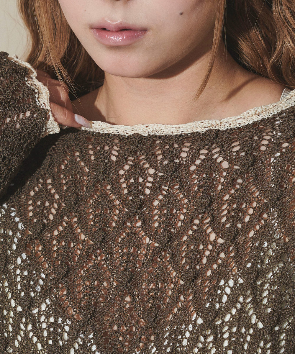 バックレースアップBIGニット