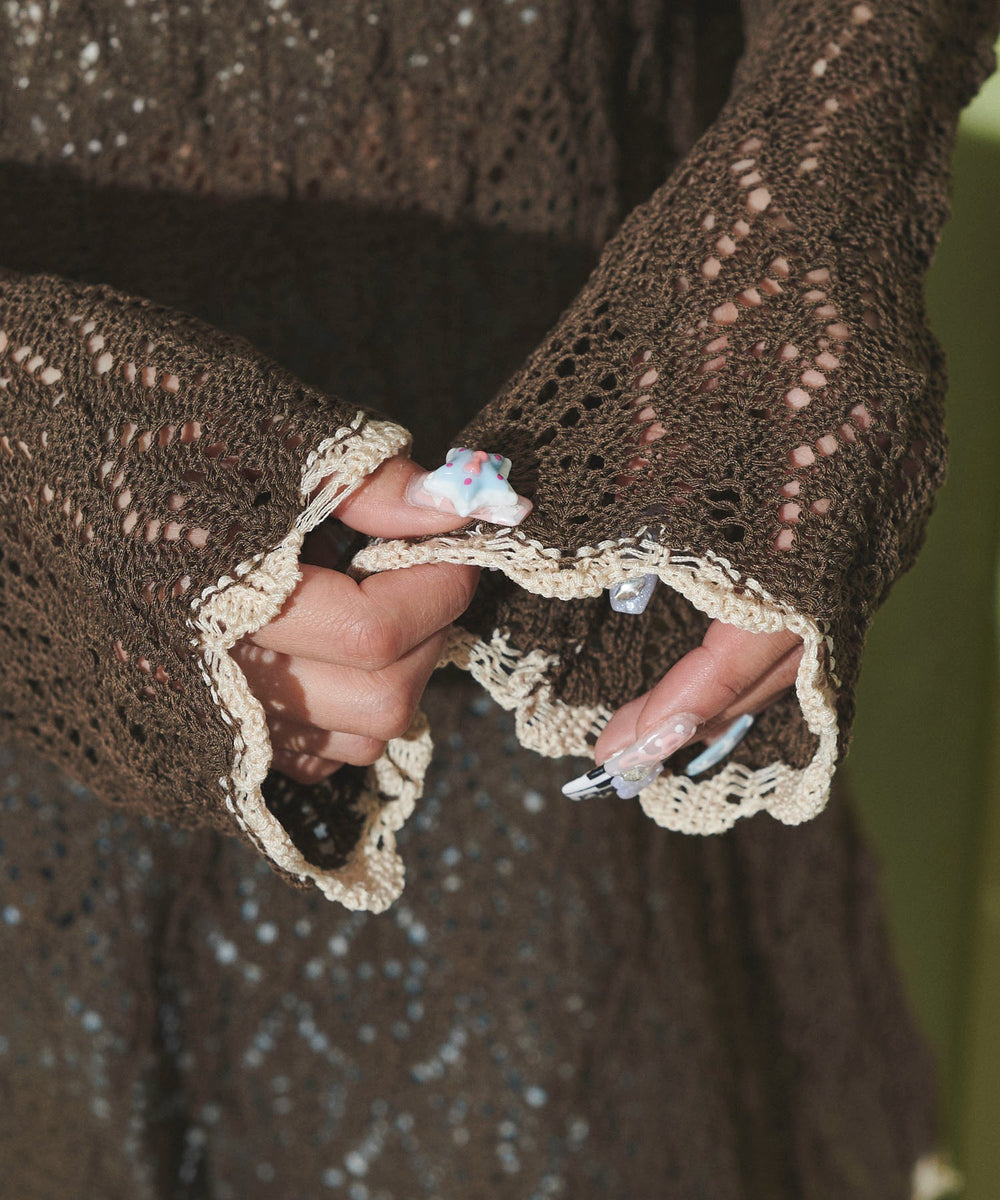 バックレースアップBIGニット