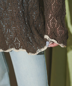 バックレースアップBIGニット