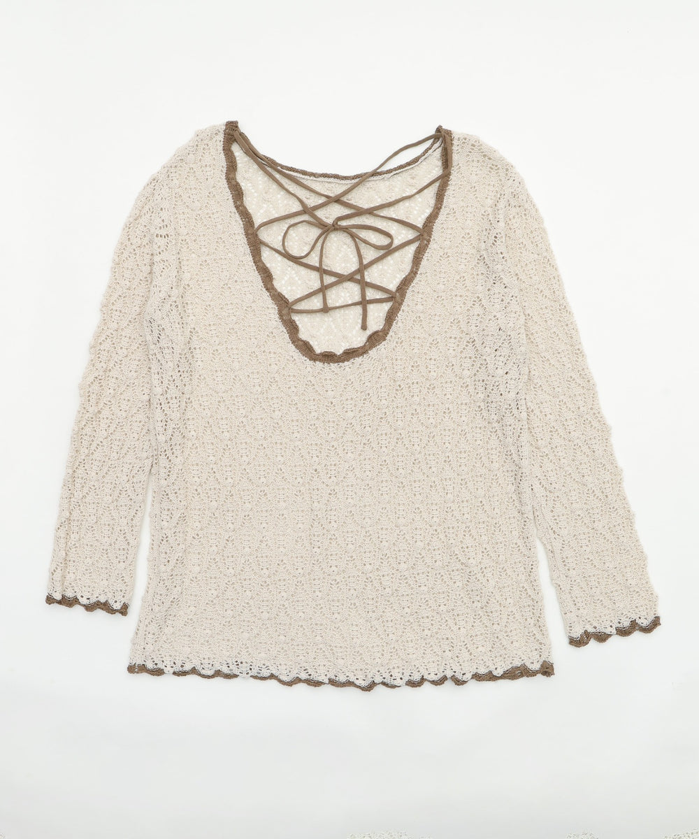 バックレースアップBIGニット