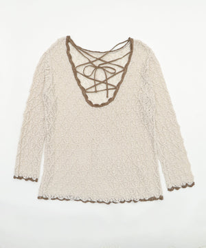 バックレースアップBIGニット