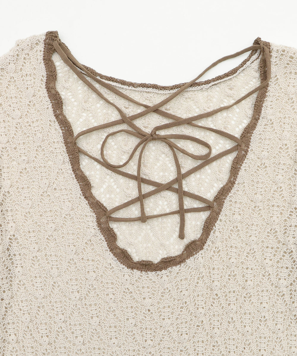 バックレースアップBIGニット