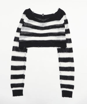 ダメージボーダーショートニット