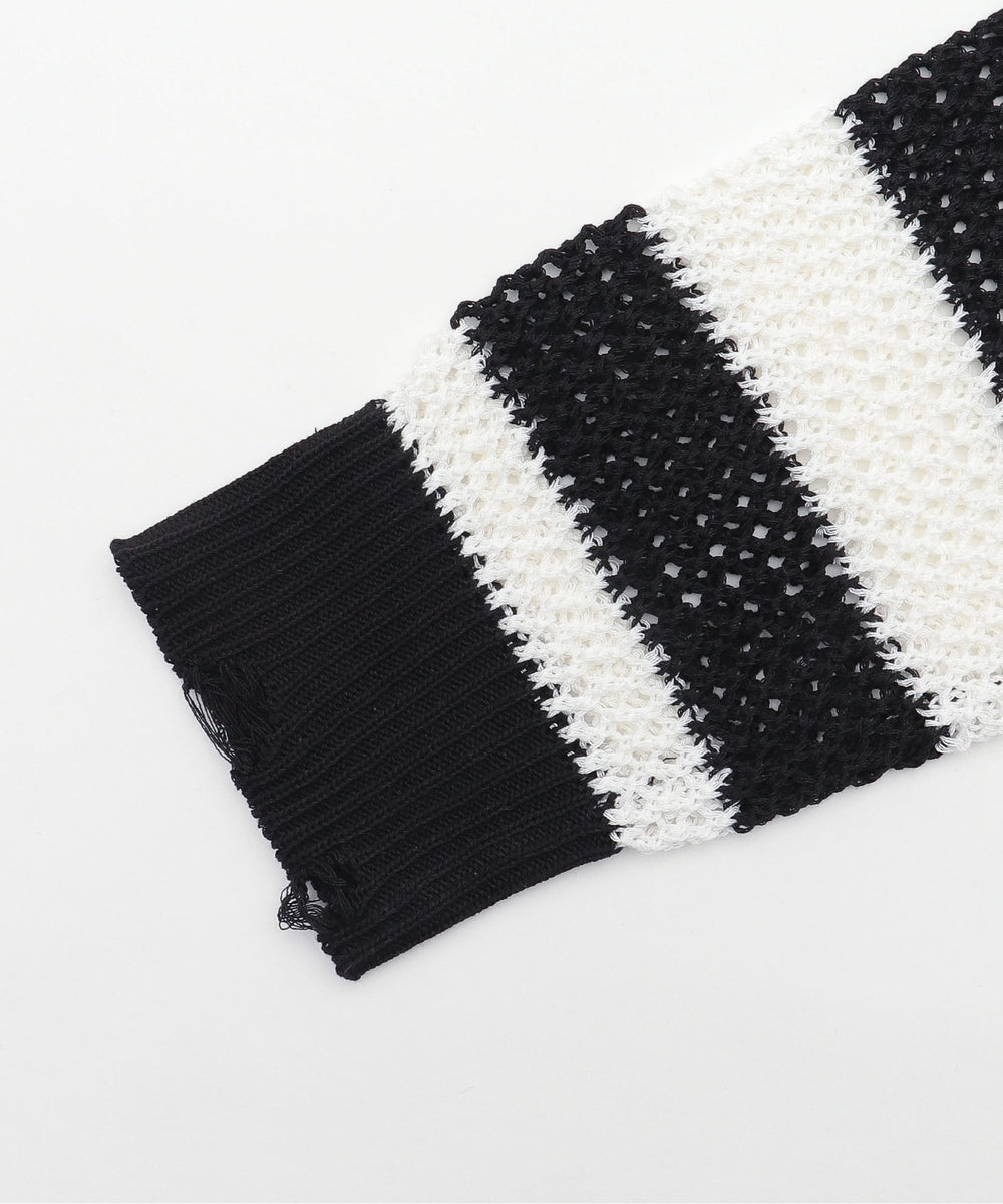 ダメージボーダーショートニット