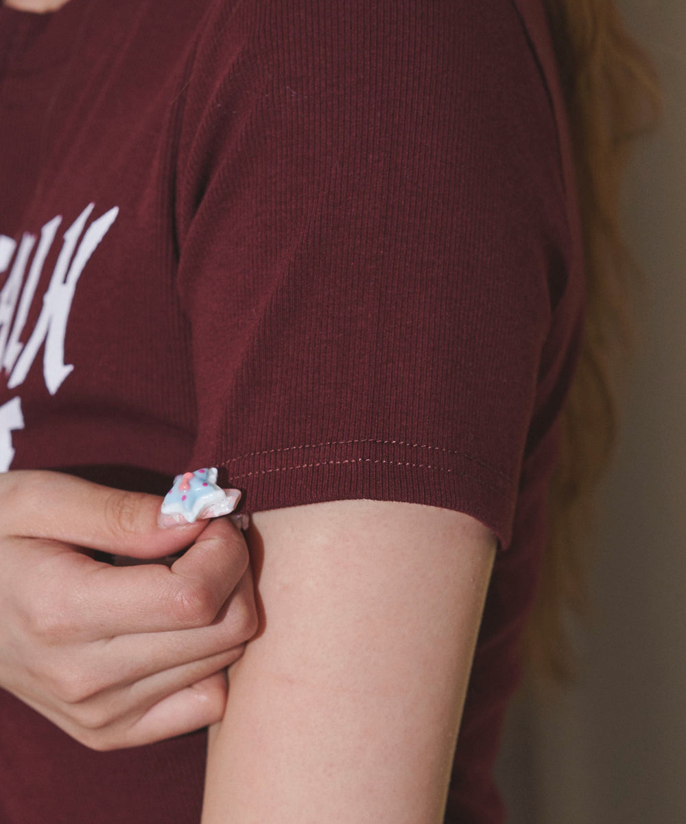 グラフィックロゴWジップSSトップス