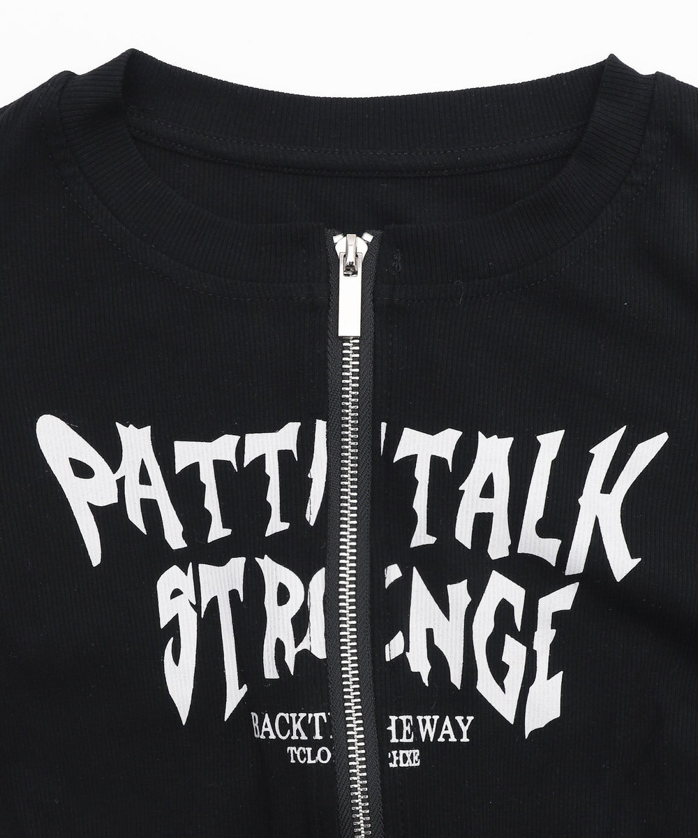 グラフィックロゴWジップSSトップス