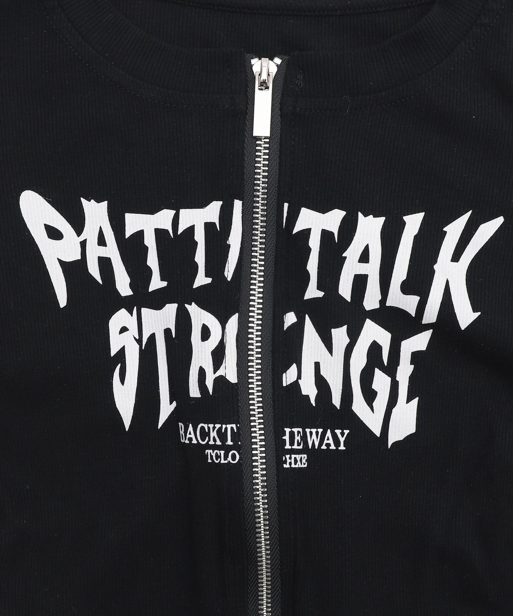 グラフィックロゴWジップSSトップス