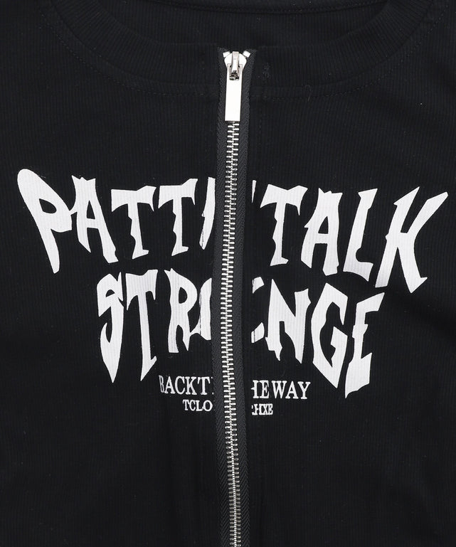 グラフィックロゴWジップSSトップス