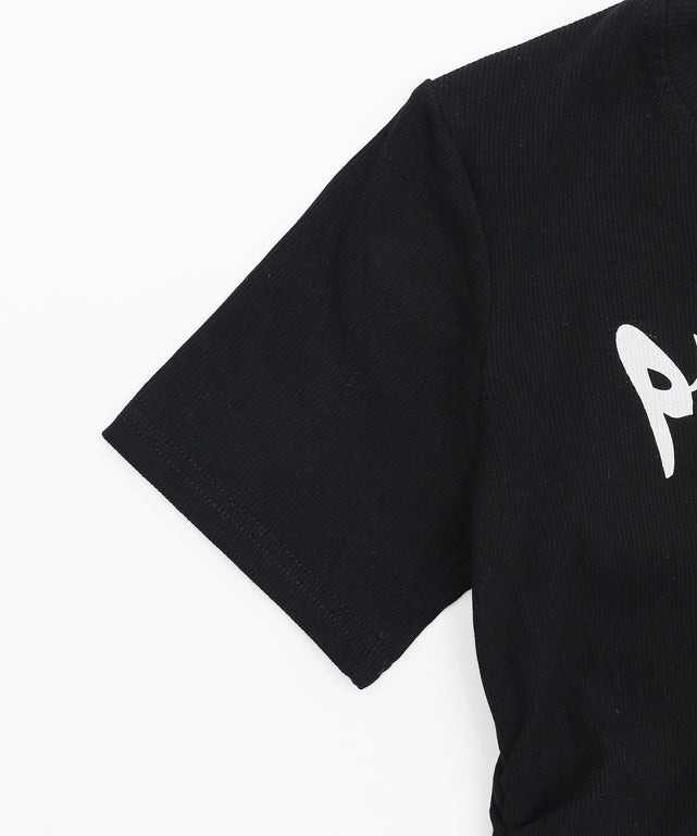 グラフィックロゴWジップSSトップス