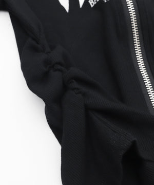 グラフィックロゴWジップSSトップス