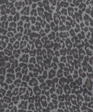 ヘンリーネックオフショルレオパードSSトップス