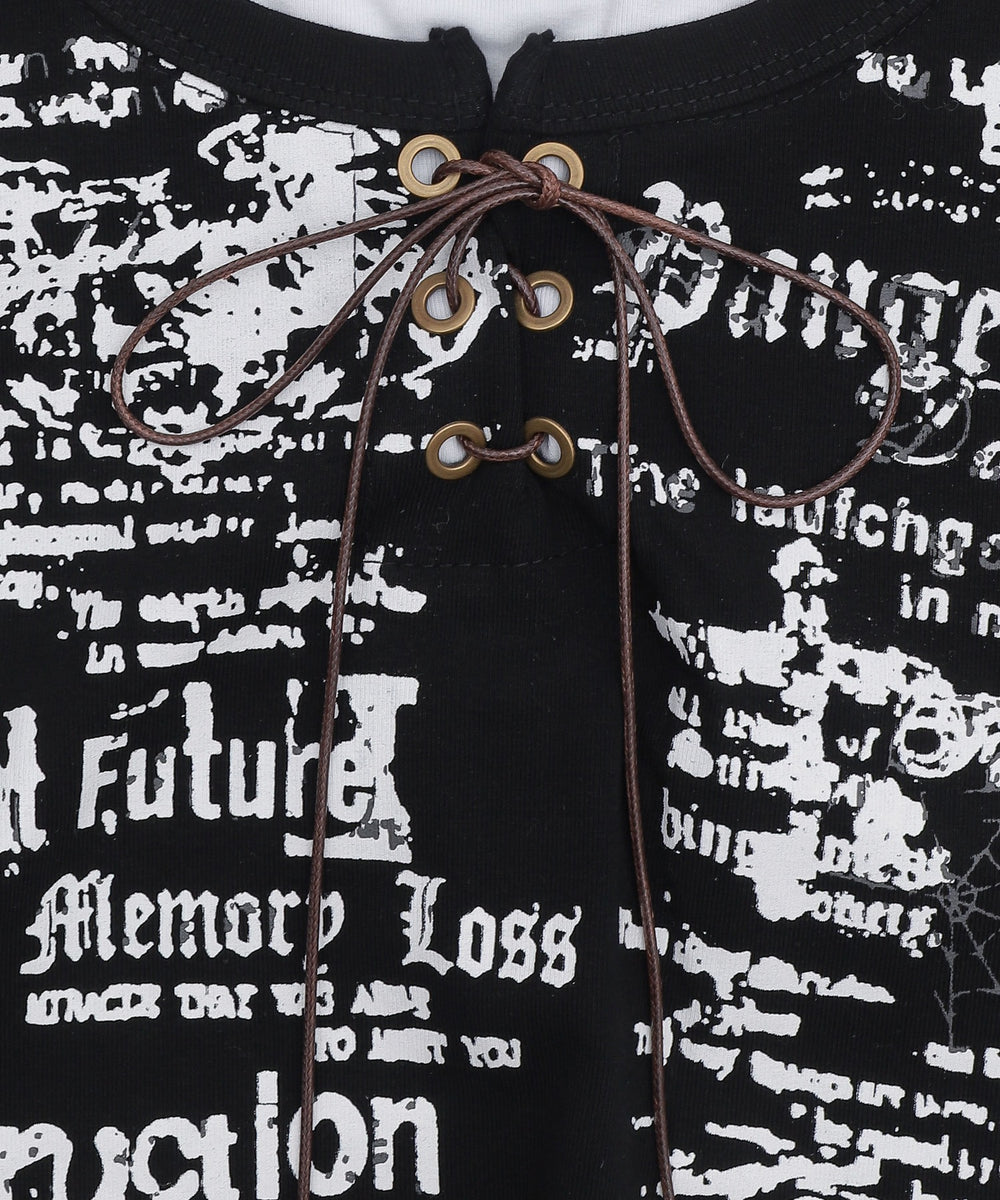 ハトメネックデザインSSトップス