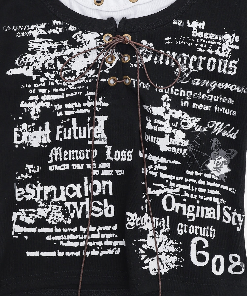 ハトメネックデザインSSトップス